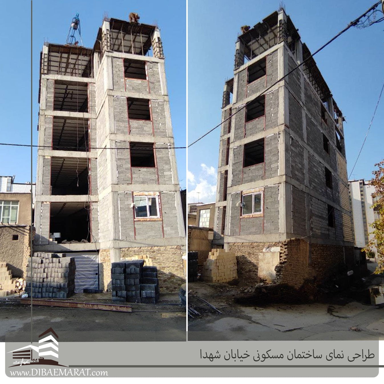 پروژه طراحی نمای ساختمان مسکونی خیابان شهدا